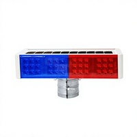 Feux de signalisation clignotants à LED solaires pour travaux routiers et sécurité routière, portables, lumières rouges et bleues, matériau ABS IP65