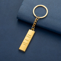 Jaster 1PCS Gratuit LOGO Personnalisé Gravure Barre d'Or Porte-clés Personnalisé Pendentif en Acier Inoxydable Avec Texte Logo Cadeau pour Anniversaire