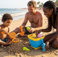Ensemble de jouets de plage pour enfants RTS, seau en plastique et silicone, outils pour le sable et l'eau, jouets d'été en plein air, vente en gros