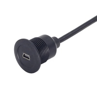 Mini USB macho hembra Cable de montaje empotrado trenza blindaje chaqueta de PVC 3A función de carga rápida montaje en Panel Mini B Cable de extensión