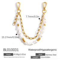 SUMMLY Vente en gros de pendentifs en perles DIY plaqués or 18 carats en acier inoxydable à double couche, breloques pour sac, chaîne, bijoux de mode