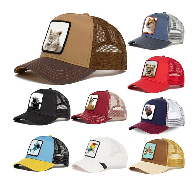 5パネルアニマルトラッカーハットメンズメッシュゴロス環境にやさしい帽子野球帽漫画スポーツキャップトラッカーハット