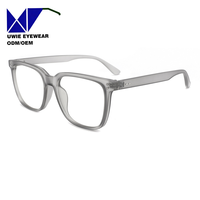 Monture de prescription carrée transparente OEM personnalisée taille 52-20-140 avec verres TAC anti-lumière bleue pour adultes unisexe UWIE