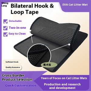 Commercio all'ingrosso Bilateral Hook Loop Cat wc tappetino impermeabile EVA con materiale in Silicone grande Anti-asporto lettiera <span class=keywords><strong>per</strong></span> <span class=keywords><strong>gatti</strong></span> - Product Image 3
