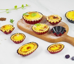 Mini moule à tarte ovale antiadhésif prêt à l'emploi en acier au carbone pour la cuisson de tartelettes et de tartes Outil de cuisson réutilisable - Product Image 4
