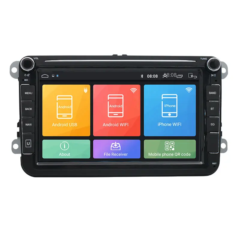 Vw Tiguan PassatB5ビートルキャディ用2ダブルディンAndroid8インチGpsナビゲーションシステムタッチスクリーンビデオカーラジオ