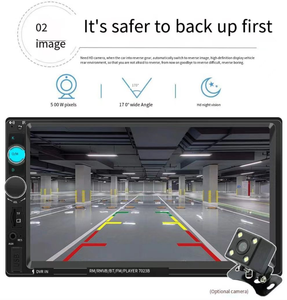 Reproductor MP5 Carplay MP4 de 7 pulgadas para coche, manos libres, tarjeta FM, inserción, amplificador de potencia, Radio, prioridad inversa 7023b - Product Image 4
