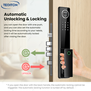 TEDITON Tuyaスマート双方向インターホンパームフィンガープリントカードデジタルコード顔認識生体認証アクセスドアロック - Product Image 4