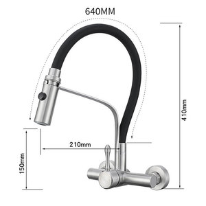 European Style Brushed Stainless Steel Kitchen Faucet Single Handle Flexible Deck Mounted With Ceramic Valve Core - Product Image 2