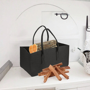 Sacs de rangement réutilisables en feutre pour la maison Organisateur de bois de cheminée <span class=keywords><strong>Panier</strong></span> à provisions Sac de poche en bois de chauffage - Product Image 2