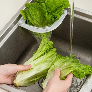 Kitchen Triangle Drainage Rack <b>Plastic</b> Sink Strainer <b>Colander</b> Suction Cup Rack for Fruit Vegetable Drainer Kitchen Storage Sink - Product Image 3