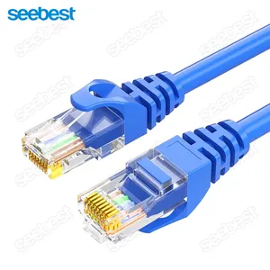 RJ45 kabel LAN jaringan Ethernet bulat CAT6 UTP 4 pasang kabel Patch 24AWG kecepatan tinggi