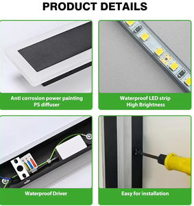 Applique murale LED extérieure longue en aluminium, étanche IP65, design moderne carré, pour jardin, hôtel, villa, éclairage linéaire - Product Image 6