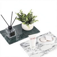 Plateau rectangulaire de luxe en marbre blanc jade, style africain moderne et rêveur, pour décoration intérieure, support d'hôtel, rangement d'aromathérapie, cadeau d'anniversaire