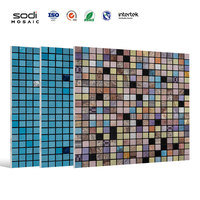 Autocollants muraux de papier peint auto-adhésif en PVC bleu violet carreaux de mosaïque imperméables à peler et à coller pour une utilisation dans la salle de bain et le salon