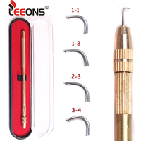 Aiguilles à crocheter en cuivre Leeons pour tissage de cheveux, outils d'extension capillaire, aiguilles de ventilation pour la fabrication de perruques en dentelle et de closures