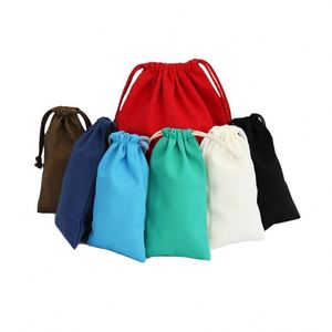 Custom logo Personalized Colorful Soft Fabric Calico Canvas Cotton Natural Drawstring Dust Bags with Double <b>Strings</b> - Product Image 1