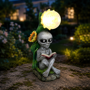 Statue di Alieni, Sculture Divertenti UFO, Figurine Extraterrestri per Decorazione Casa, Giardino, Cortile, Arte all'Aperto - Product Image 1