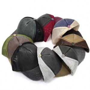 Casquette de camionneur unisexe en coton 5 panneaux, style hipster, effet délavé vintage, avec boucle métallique, tendance mode estivale - Product Image 3