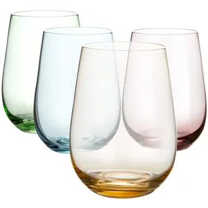 Прозрачные прозрачные элегантные очки ручной работы, стеклянная посуда, разноцветные бокалы без стебля - Product Image 2