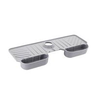 Tampon de robinet amovible en silicone avec une paire de paniers de vidange tapis de séchage en silicone, adapté aux éviers de cuisine