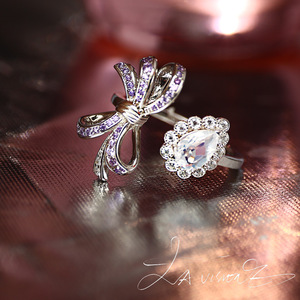 Otherworld Series Vintage Women's Anniversary HK 925 Silver Inlaid Amethyst Cubic Zirconia Gemstone <b>Ring</b> - Product Image 4