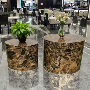 Set di Tavolini da Caffè Ovali in Legno Ecologico Contemporaneo di Alta Gamma con Adesivi 3D, <span class=keywords><strong>Arredamento</strong></span> Artistico Creativo - Product Image 1