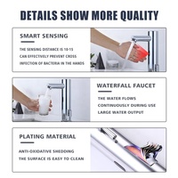 Grifo de Lavabo Inteligente Integrado de Latón de Primera Calidad con Sensor Infrarrojo, Grifo Automático Sin Contacto para Ahorro de Agua