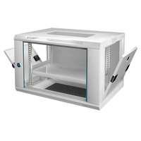 Baie de serveur murale assemblée 9U 19 pouces SCZT pour centre de données, porte en verre trempé, protection IP20, gris RAL7035, 6U SPCC