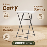 Table de repas d'extérieur pliable en plastique léger de haute qualité au design minimaliste pour les fêtes, les hôtels et le camping