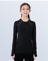 Nouveau haut d'entraînement de ballet pour enfants, quatre saisons, brossé, haute élasticité, avec dentelle australienne diamantée, manches longues, pour adultes