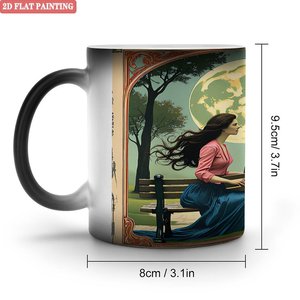 Mug en céramique 11oz noir givré, tasse vierge à sublimation thermique changeant de couleur - Product Image 1