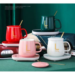 Xxz766 Ensemble de tasses à café en céramique de porcelaine blanche de luxe de style européen pour couple, boîte cadeau, chauffe-tasse - Product Image 5