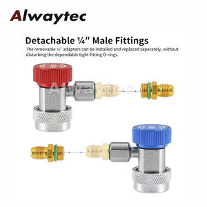 समायोज्य <span class=keywords><strong>r134a</strong></span> फिटिंग एच/एल त्वरित कूपलर एडाप्टर एसी कार एयर फ्रीन कंडीशनर प्रशीतन कई गेज नली कनेक्टर - Product Image 3