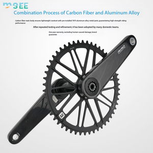 Pédalier de vélo de route en fibre de carbone SeeMore 46/48/50/52/54T haute performance MS Direct Mount avec bras de manivelle et boîtier de pédalier pour vélo de route et gravel - Product Image 5
