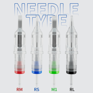 ตลับหมึกพิมพ์ลายขวานผี60ชิ้นแบบกลมสีผสมสีจาง RL RS RM M1เข็มสักโปร่งใส - Product Image 4