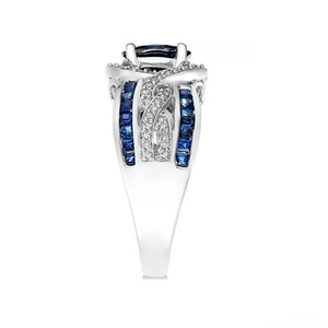 Anello con Pietra Blu in Stile Vintage per Donne, Gioiello da Dito Scintillante alla Moda per Uso Quotidiano - Product Image 5