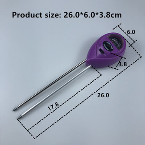 Haonan Office Supplies Store Three-Way Soil Meter Moisture Ph Light Round Purple Double Needle - Product Image 3