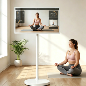 Téléviseur intelligent portable 24 pouces avec écran tactile HD 60Hz, idéal pour l'intérieur et l'extérieur, affichage vertical, diffusion en direct, blanc - Product Image 1