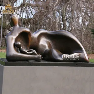 Decorazione del giardino grande scultura astratta in bronzo per donna e bambino