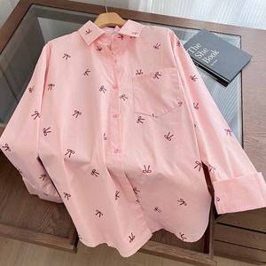 Nuevo Diseño 2024 Blusas Mexicanas Bordadas de Algodón Blanco Cómodas y Casuales para Dama <span class=keywords><strong>con</strong></span> Lazo Estampado - Product Image 5