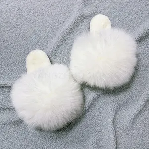 2024 New Arrival Women's Warm Bedroom Winter 1 Strap Fluffy Shearling Fur Home Sheepskin Fur Slides Slippers