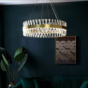 Lustre en cristal de décoration d'éclairage de luxe de chambre d'hôtel moderne d'or de haute qualité - Product Image 1