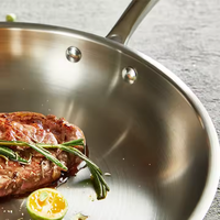 Poêle à induction en acier inoxydable triply-Antiadhésive, passe au four, poignée rivetée, ustensiles de cuisine sans toxine