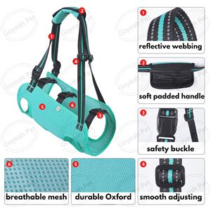 สายรัดยกสุนัขแบบปรับได้สำหรับสะพายไหล่ ช่วยพยุงขาแบบไม่รัดเป้า สำหรับสุนัขสูงวัย - Product Image 5