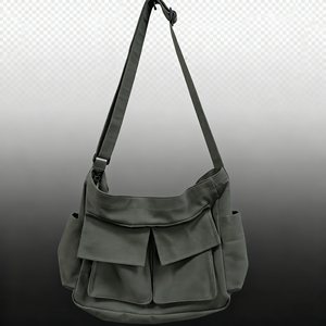 ZHYD Custom logo Large Capacity <strong>Retro</strong> Crossbody Purse Casual Messenger Workwear <strong>Tote</strong> Bags Canvas Shoulder Bag - Product Image 2