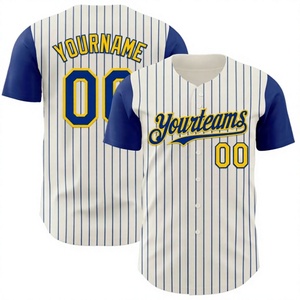 Maillot de baseball rouge personnalisé, rayures noires, accents dorés, impression sublimée, respirant, séchage rapide, unisexe, adulte, manches courtes, boutonné - Product Image 2