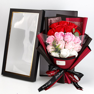 Regalos para el Día de San Valentín, Graduación, Día del <span class=keywords><strong>Padre</strong></span>, Día de la Madre, Ramos de 18 Rosas de Jabón, Incluye Cajas de Regalo - Product Image 1