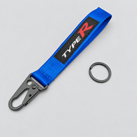 Sangle de porte-clés tissée pour voiture avec clip métallique, porte-clés et étiquette logo pour auto-école, garage, cadeaux promotionnels
