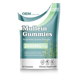 Suplemento de Extracto de Hoja de Gordolobo Herbal Vegano de Marca Privada OEM, Antioxidante, Refuerzo Inmunológico, Apoyo Respiratorio, Gomitas de Gordolobo - Product Image 1